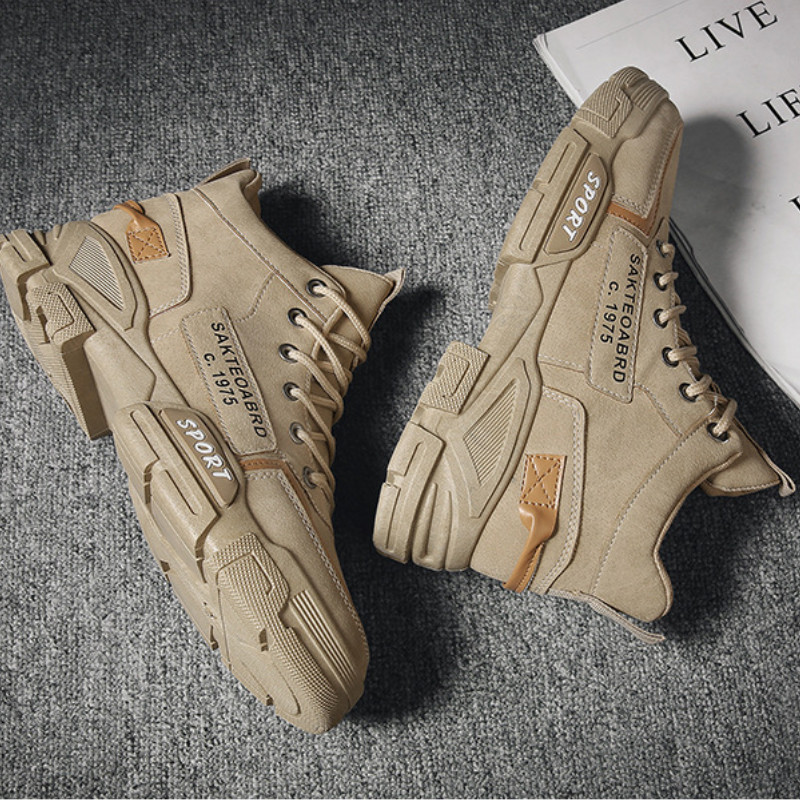 Pantofi de toamnă iarnă pentru bărbați, noi, alpinism, în aer liber, cizme scurte de lucru, modă, vântul britanic, pantofi de zăpadă, comozi, anti-alunecare