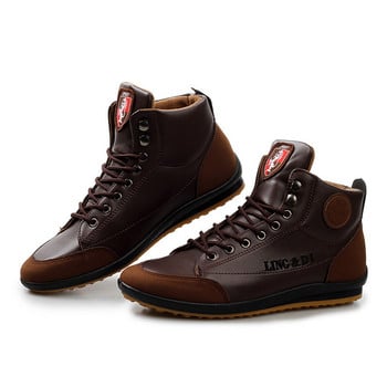 Winter New Men Vintage Boots Fashion Short Barrel British Leather Boots Outdoor ορειβασίας Ζεστά παπούτσια Άνετα διακοπές