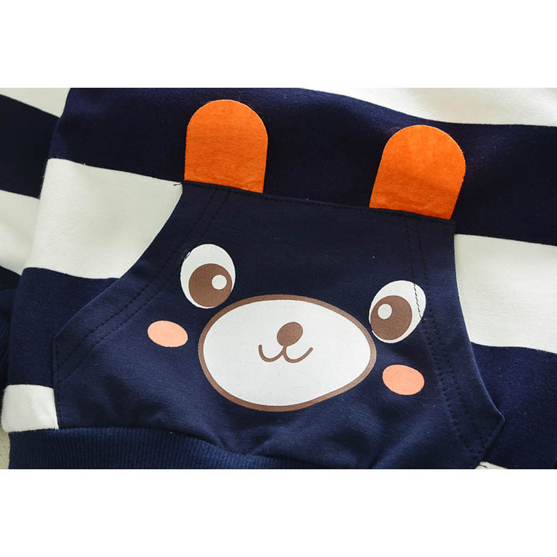 BOTEZAI Haine pentru baietel Primavara toamna Urs din desene animate Tricou cu maneca lunga Pantaloni 2 buc Costume Copii Fete Set casual Trening sport