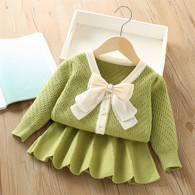 2tk Kootud Tüdrukute Uued Komplektid Printsess Sügis Klassikalised Riided Talvekampsun Seelik Sünnipäevavorm 1-8-aastastele Lasteülikonnad