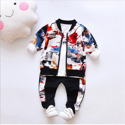 Νέο φθινοπωρινό αγόρι casual κοστούμι 0-4 ετών Παιδιά Baby Activr Ρούχα για κορίτσια Ανοιξιάτικο μοτίβο μπουφάν Μικρή βρεφική μόδα στολή