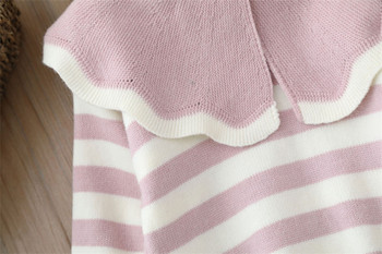 Комплекти дрехи за момичета Сладък ревер Есен Зима Бебешки суичър + панталони Комплект от 2 бр. Детски горнища за плетене Детски тоалети