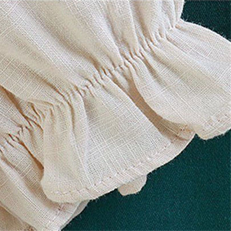 Bavlnené ľanové tričko s lotosovým listom pre dievčatá, elegantné topy s dlhým rukávom, detské 2-dielne súpravy, ležérne vrecovité nohavice s mašľou