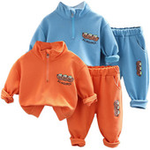 Noua haine de toamna pentru bebelusi tinute Seturi de imbracaminte pentru bebelusi baieti desene animate pulover cu guler + pantaloni 2 buc. treninguri copii