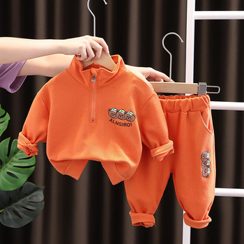 Нови есенни дрехи за бебета, комплекти дрехи за бебета, момчета, пуловер с яка и яка, 2 бр., детски анцузи