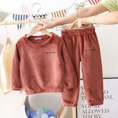 3-7 ani 2 buc Set de îmbrăcăminte pentru copii de iarnă pentru a menține căldura pentru copii și pentru băieți și fete, cadou de Crăciun