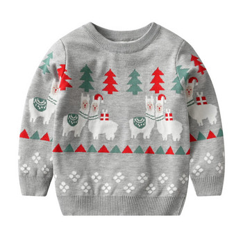 Коледен детски пуловер Зимно облекло Момичета Момчета Плетива Пуловер Плетива Прохождащи деца Детски парти пуловер Дрехи 2-6 години