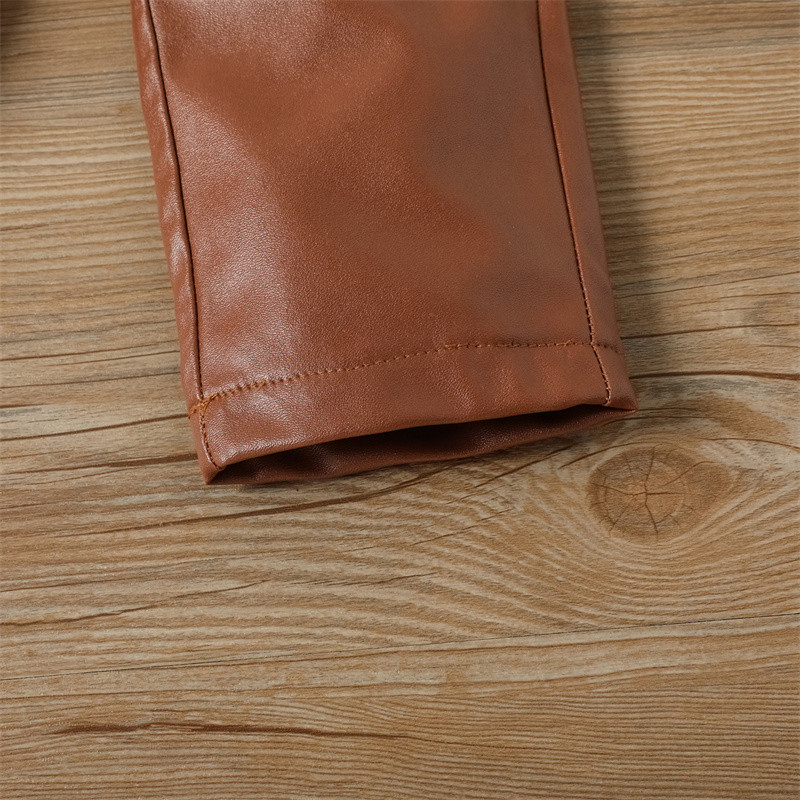 Tüdrukute sügistalvine riiete komplekt Mood Mullvarrukatega Topid Nahkpüksid vööga 3 tk Riietus Ülikond Beebirõivad Tüdrukute riided