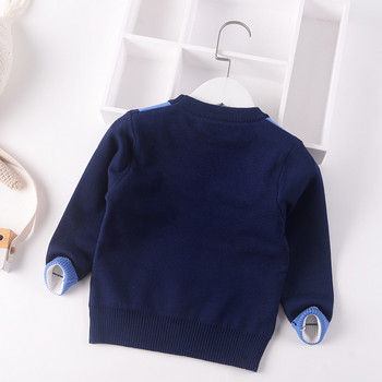 2023 Нови есенни зимни детски анимационни плетени пуловери с чудовища Детски пуловер за бебета и момчета, джъмпер, памучни дрехи за малки деца 2-7 г.