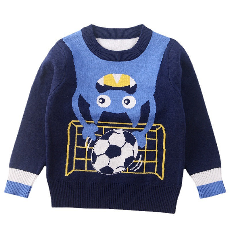 2023 Νέο Φθινόπωρο Χειμώνας Παιδικά Πλεκτά Πουλόβερ με κινούμενα σχέδια Monster Παιδικά πουλόβερ Βρεφικά αγόρια πουλόβερ Βαμβακερά ρούχα για νήπια 2-7 ετών