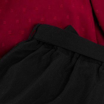 Детски ежедневни комплекти дрехи за момичета Пролет Есен 2023 г. Нови детски комплекти с дълги ръкави и мрежести кръпки Горнища с къси поли Комплекти дрехи
