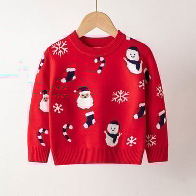 Beebi kampsunid Lõbusad jõulud Põdraprint Poiss Tüdruk pikkade varrukatega Kootud Pullover Kampsunid Lasteriided Sügistalv Lasteriided