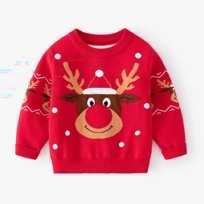 Beebi kampsunid Lõbusad jõulud Põdraprint Poiss Tüdruk pikkade varrukatega Kootud Pullover Kampsunid Lasteriided Sügistalv Lasteriided