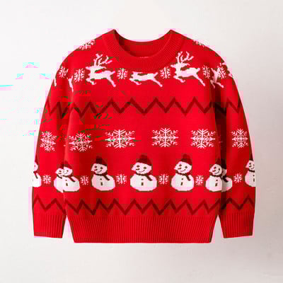 Beebi kampsunid Lõbusad jõulud Põdraprint Poiss Tüdruk pikkade varrukatega Kootud Pullover Kampsunid Lasteriided Sügistalv Lasteriided