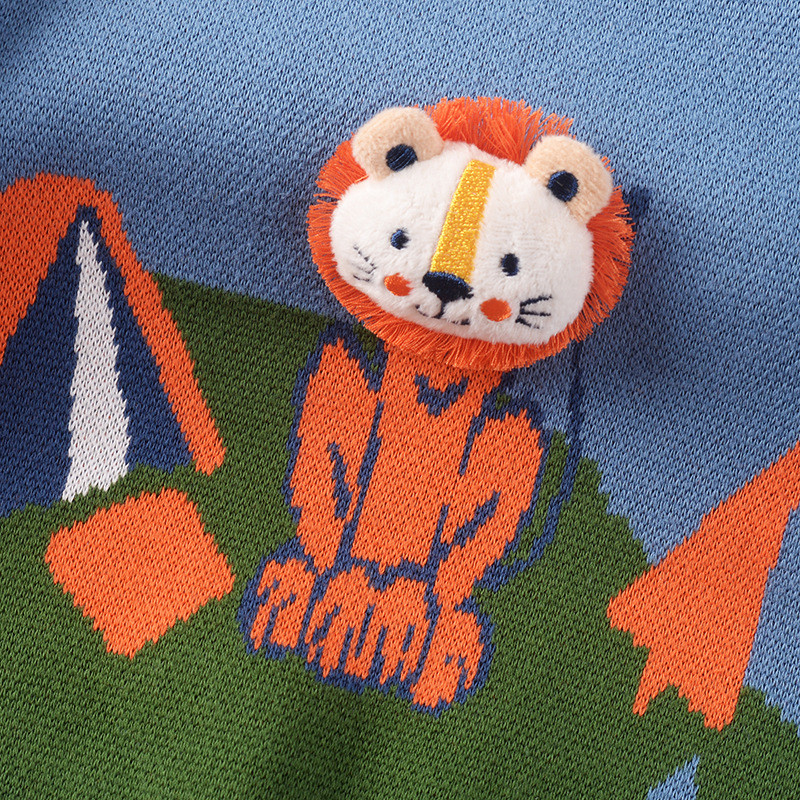 2023. aasta sügistalvine laste multifilm, kootud kampsun, laste poissmeeste topeltkootud pullover džemprid, puuvillased väikelaste riided 2T-7T