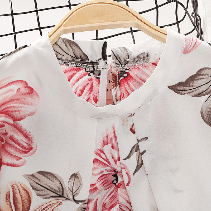 Tüdruk 2023 Kevad- ja sügisriided ülikond taim lillemustriga pikkade varrukatega topp + vabad püksid 2-osalised lasteriided