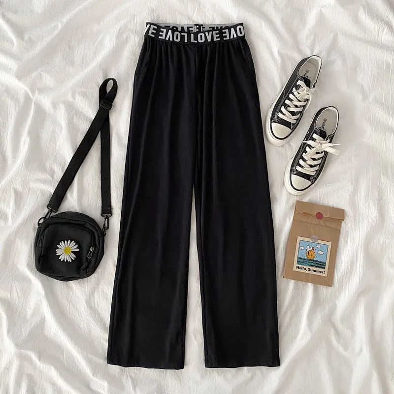 Laste juuniorkostüüm suvine lühikeste varrukatega T-särk + laia säärega püksid Korea tüdrukule, 2tk, komplekt 2023