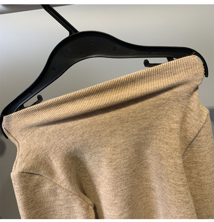 Laste sügistalvine alussärk ühevärviline Palus poolkõrge kaelusega pikkade varrukatega vabaaja T-särk poistele, tüdrukutele, soojad riided