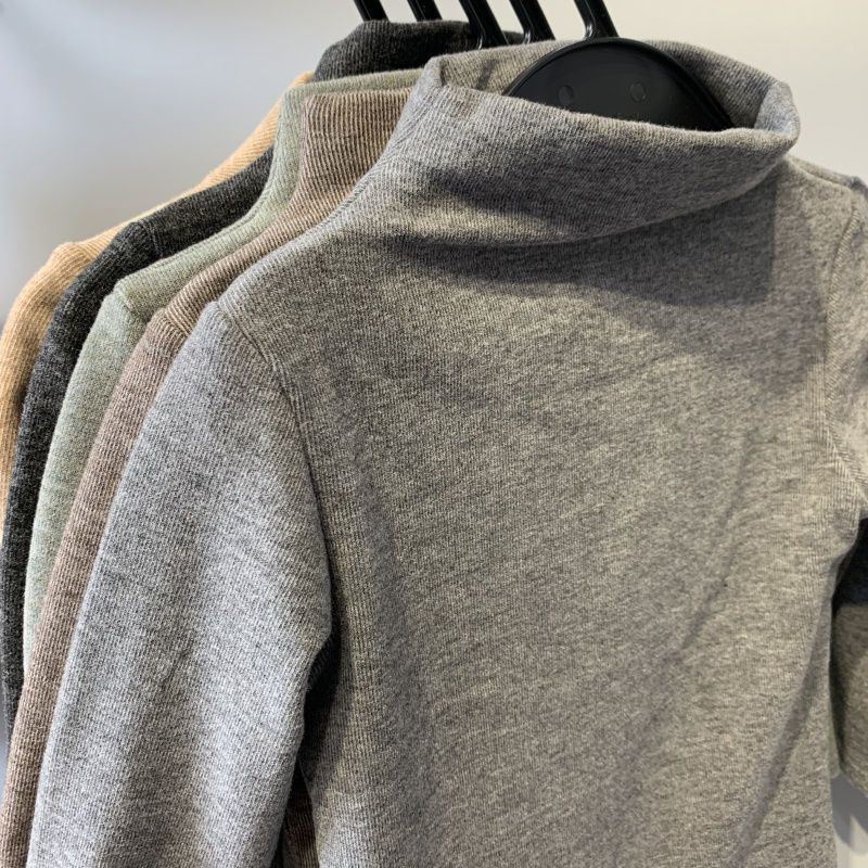 Laste sügistalvine alussärk ühevärviline Palus poolkõrge kaelusega pikkade varrukatega vabaaja T-särk poistele, tüdrukutele, soojad riided