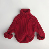 Lapsed Beebi kampsun Jõulud Sügis Talvine Punane Beebi Poiss Tüdruk Kootud Riided Pikad varrukad Laste Väikelaste Kilpkaelusega Pullover Topid