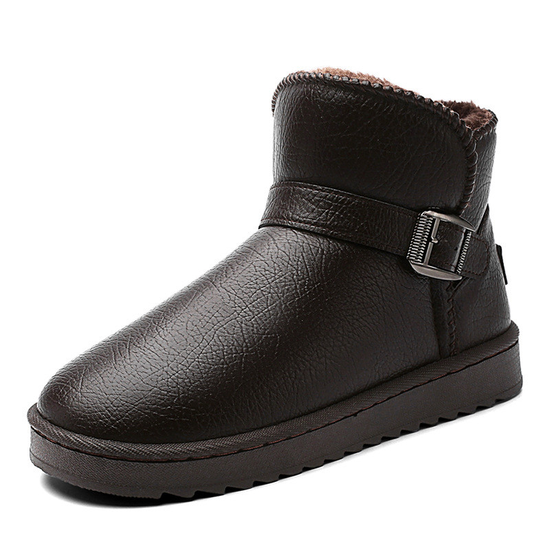 Meeste naiste puuvillased talvejalatsid Uus mood, libisemisvastased välitingimustes vastupidavad plüüsised mugavad lumesaapad, lameda põhjaga vabaajajalatsid