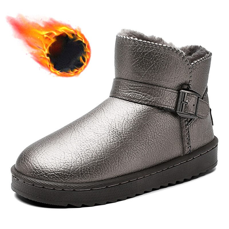 Meeste naiste puuvillased talvejalatsid Uus mood, libisemisvastased välitingimustes vastupidavad plüüsised mugavad lumesaapad, lameda põhjaga vabaajajalatsid