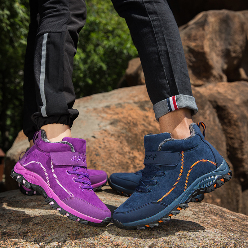 Veekindlad talvised karusnahaga meeste saapad Soe lumi Naiste saapad Meeste vabaajajalatsid Tossud Kõrge ülaosaga kummist poolsaapad pluss suurus