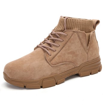 Solid Desert Snow Boots Ανδρικές τάσεις βρετανικού στυλ, βελούδινα ζεστά βαμβακερά παπούτσια Outdoor Casual Sports κοντά μπότες Travel Luxury Street