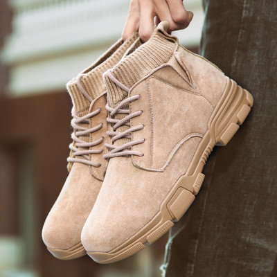 Solid Desert Snow Boots Ανδρικές τάσεις βρετανικού στυλ, βελούδινα ζεστά βαμβακερά παπούτσια Outdoor Casual Sports κοντά μπότες Travel Luxury Street