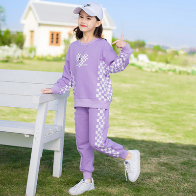 Tüdrukute Dressipluus + Dressipüksid Laste Spordidressid Lastele 2-osalised rõivad, Õpilaste Jooksupükste komplektid 3–15 aastat