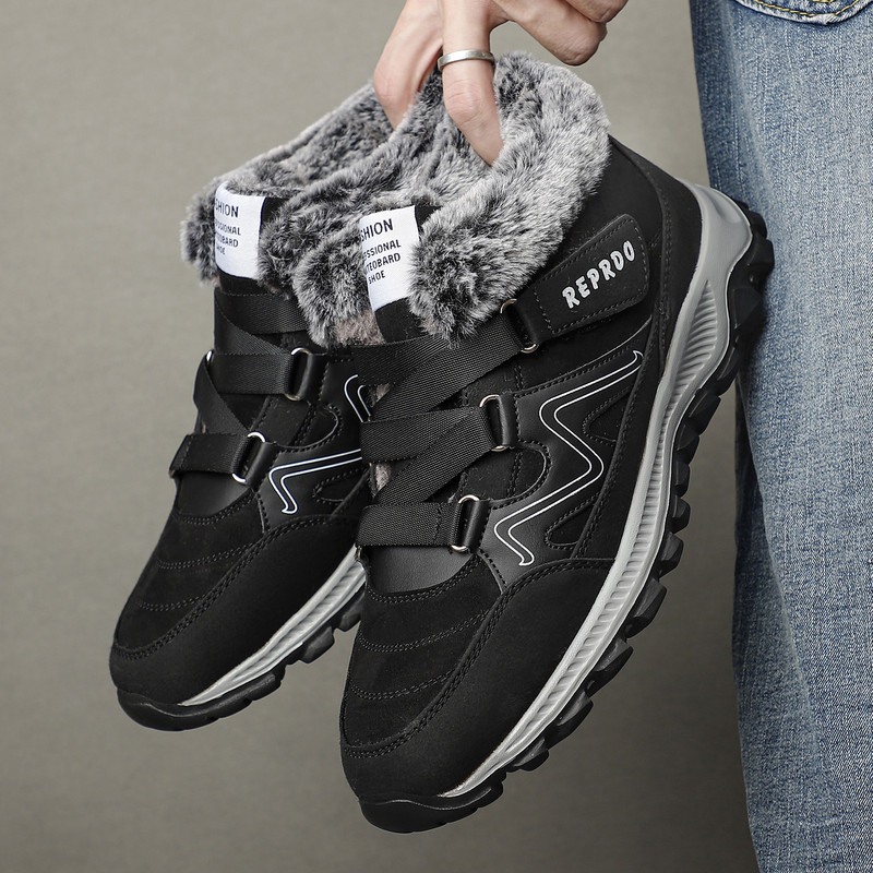 Férfi csizmák kiváló minőségű téli szőrme melegen tartása boka hócsizma Férfi téli gumi munkacsizma férfi tornacipő téli botas