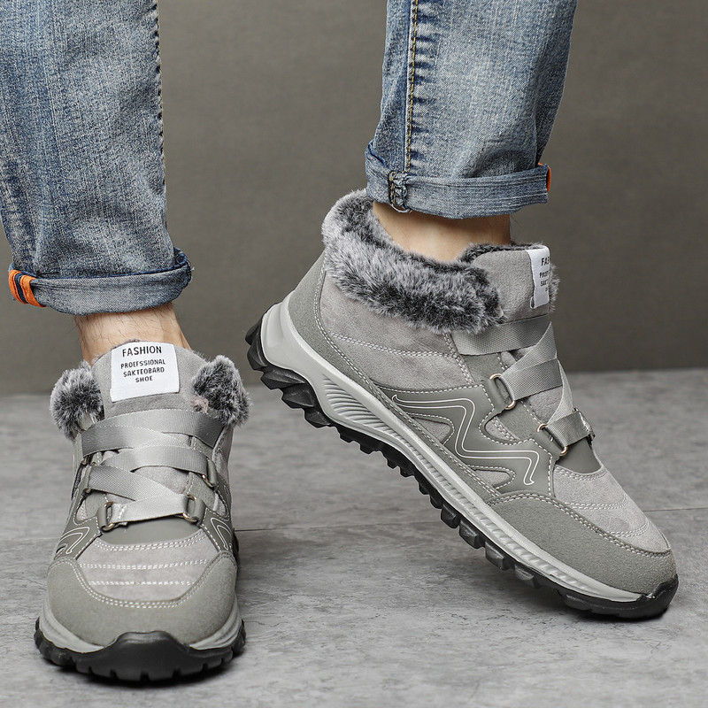 Férfi csizmák kiváló minőségű téli szőrme melegen tartása boka hócsizma Férfi téli gumi munkacsizma férfi tornacipő téli botas