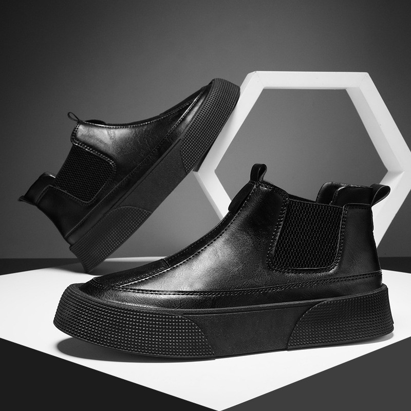 Meeste sügistalvised vabaajajalatsid 2024 Uus mood Briti stiilis paksu tallaga töösaapad, tänavakõnnid, luksuslikud jalatsid