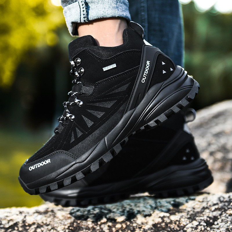 Cizme din bumbac pentru bărbați, toamnă iarnă, noi, în aer liber, cu vârf înalt, alpinism cu zăpadă, cu catifea, caldă, turism, sport, pantofi casual, alergare