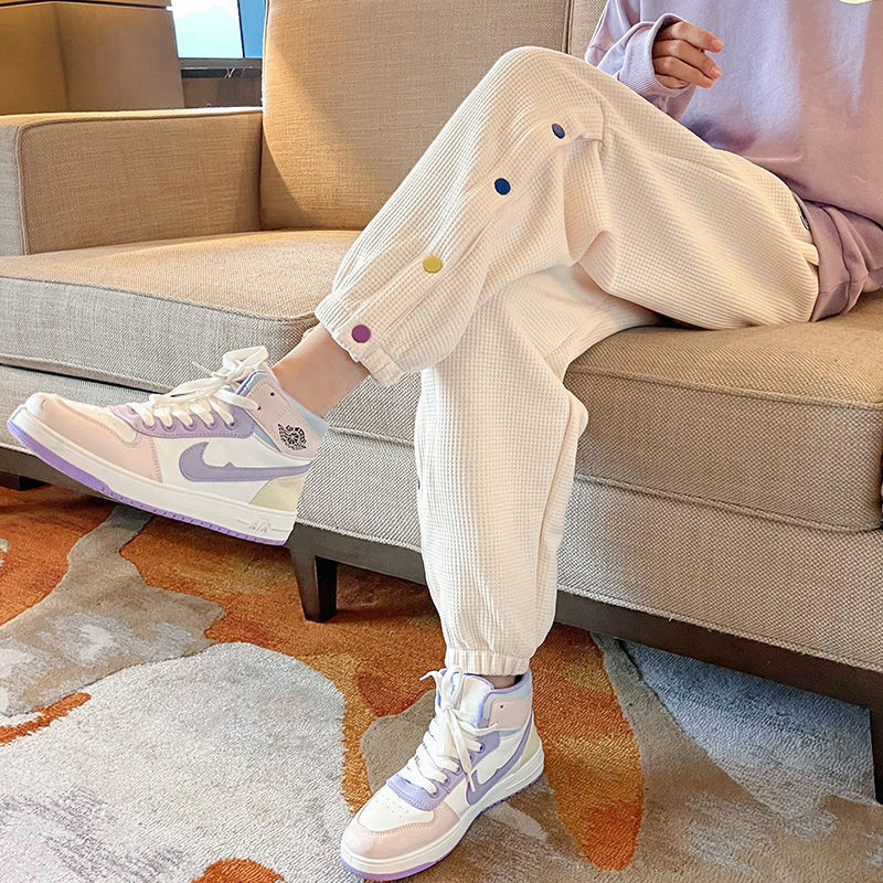 Hanorac Fete Contrast+Seturi de pantaloni de trening Waffle Școală Copii Trening Elevi Costum Jogger Copii 2 Piese Ținute 5-16 Ani