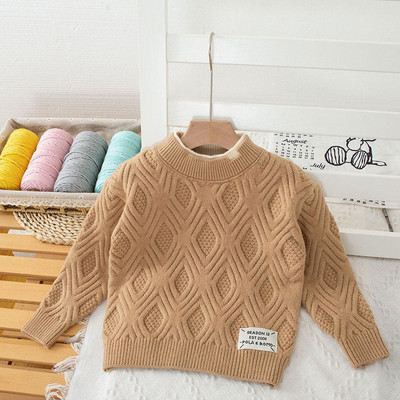 2023Sügistalv Poiste Tüdrukute Kampsun Laste Kampsunid Riietus Lastele Kootud Vabaaja kardigan O-kaelusega Paks Soe Kampsun Välisrõivad