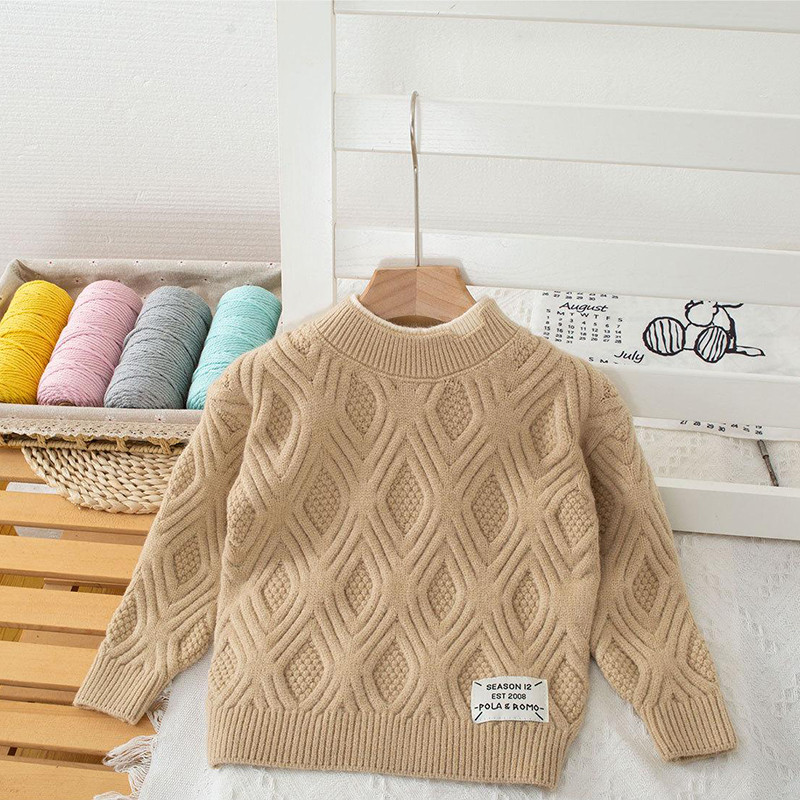 2023Sügistalv Poiste Tüdrukute Kampsun Laste Kampsunid Riietus Lastele Kootud Vabaaja kardigan O-kaelusega Paks Soe Kampsun Välisrõivad