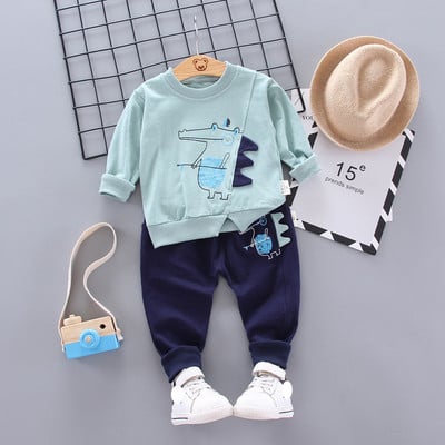 Kevad sügis uus beebipoiss ülikond riided multikas vabaaja T-särk + püksid poisi komplektid 2 tk poiste riided