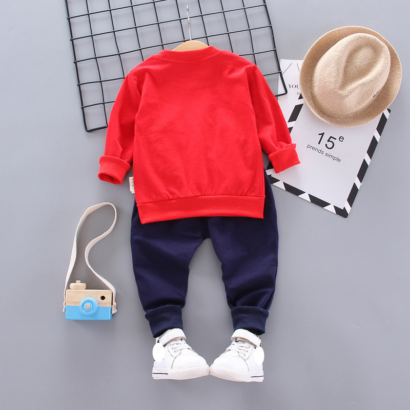 Kevad sügis uus beebipoiss ülikond riided multikas vabaaja T-särk + püksid poisi komplektid 2 tk poiste riided