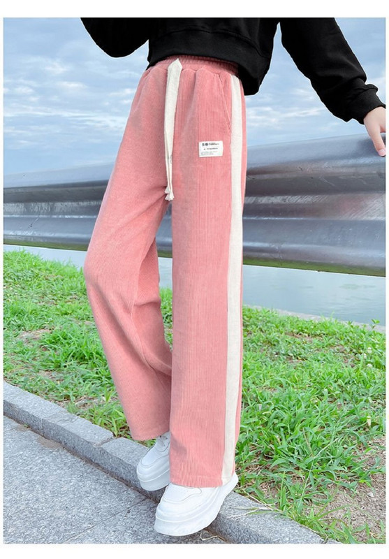 Jarná jesenná dievčenská bavlnená mikina s abecedou + sťahovacia šnúrka, pruhované tepláky, školská súprava, detský outfit, crop top, súprava 5-16 rokov