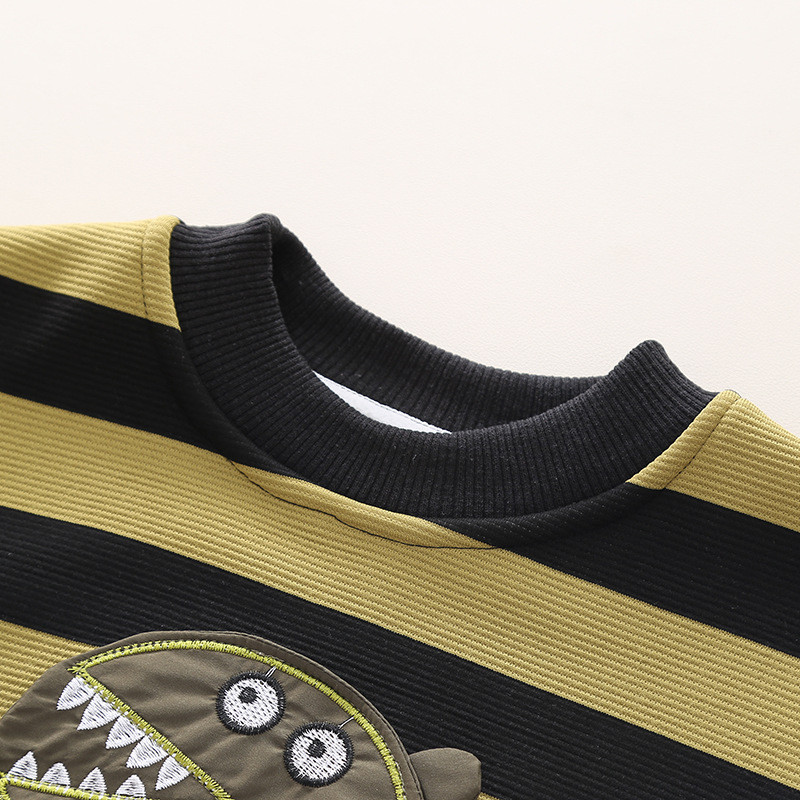 Sügistalvine beebipoiste soe komplekt laste triibuline T-särk + püksid 2-osaline poiste komplekt riided