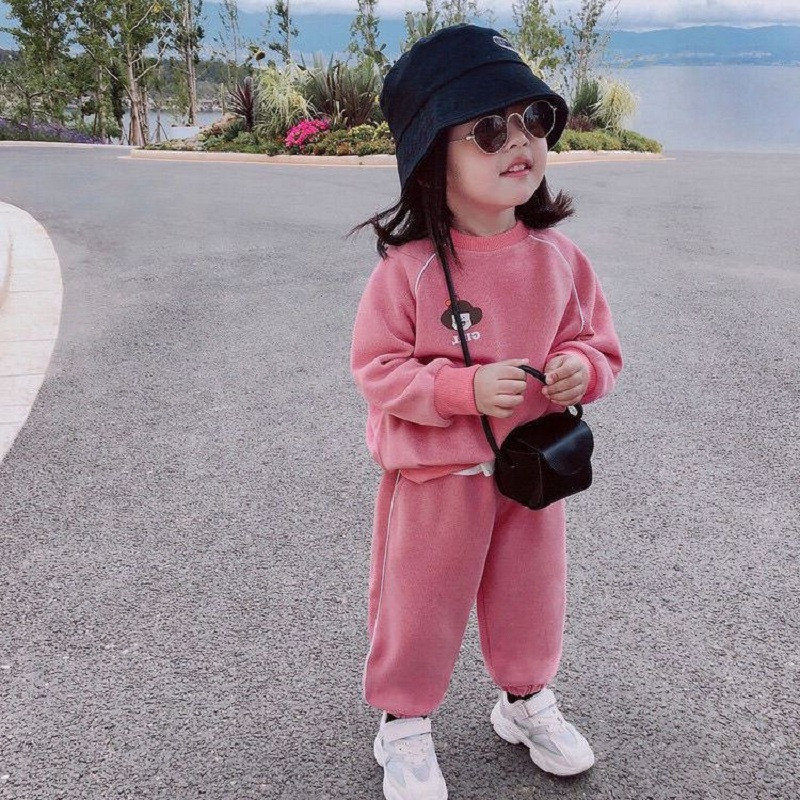 Kevad-sügis puuvillane laste dressirõivas, tüdrukute dressipluus + dressipükste komplektid, 2-osaline, varustus, sörkimiskomplekt vanuses 1-8 aastat