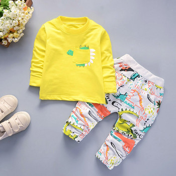 Ανοιξιάτικα Νέα Παιδικά Ρούχα Αγόρια Μακρυμάνικα Ρούχα Κινουμένων Σχεδίων Μπλουζάκι + Μπουφάν + Παντελόνι 3 τεμαχίων Βρεφικό Σετ