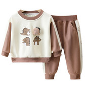 Proljetna i jesenska ležerna majica dugih rukava + hlače za dječake, dvodijelni set dječje odjeće