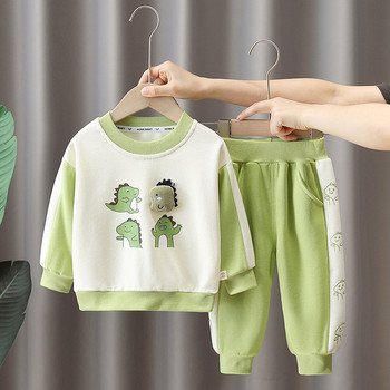 Άνοιξη και φθινόπωρο για αγόρια Casual μακρυμάνικο μπλουζάκι κινουμένων σχεδίων + παντελόνι σετ 2 τεμαχίων Παιδικά ρούχα
