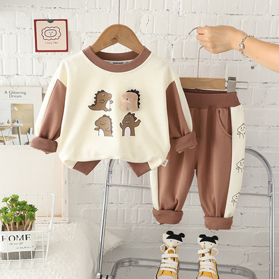 Proljetna i jesenska ležerna majica dugih rukava + hlače za dječake, dvodijelni set dječje odjeće