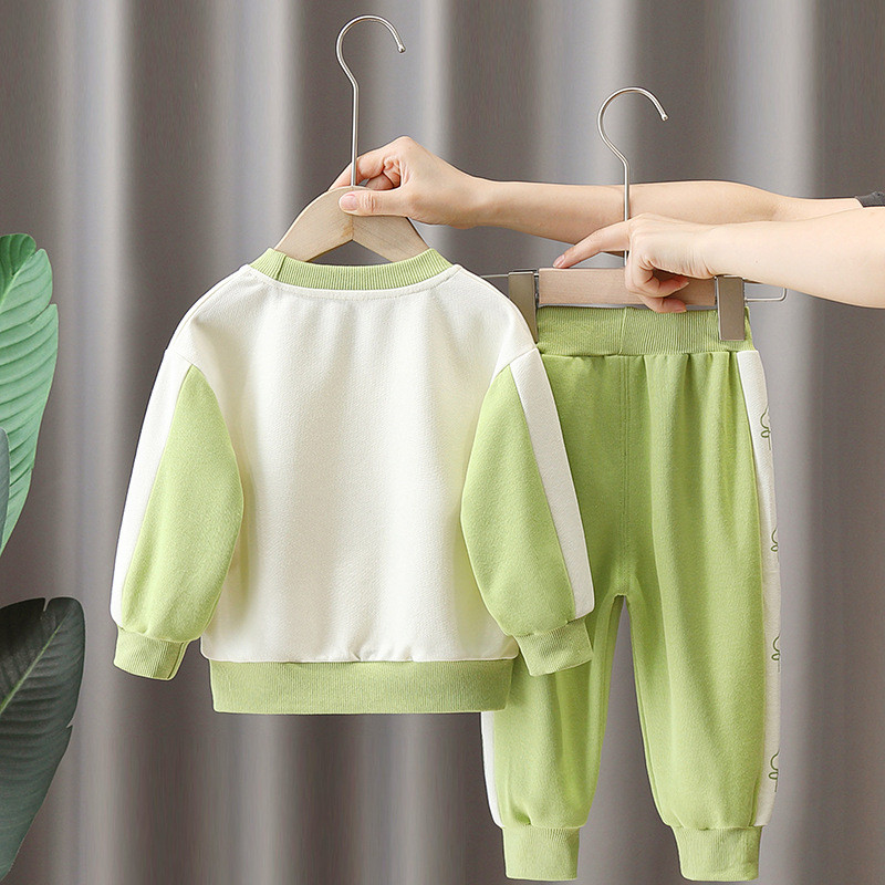 Proljetna i jesenska ležerna majica dugih rukava + hlače za dječake, dvodijelni set dječje odjeće