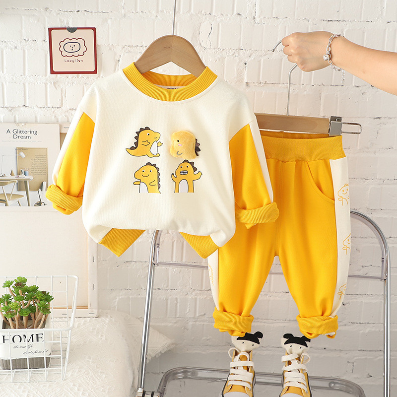 Proljetna i jesenska ležerna majica dugih rukava + hlače za dječake, dvodijelni set dječje odjeće