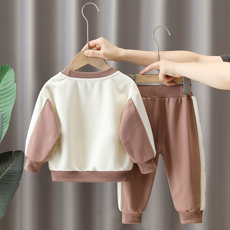Proljetna i jesenska ležerna majica dugih rukava + hlače za dječake, dvodijelni set dječje odjeće