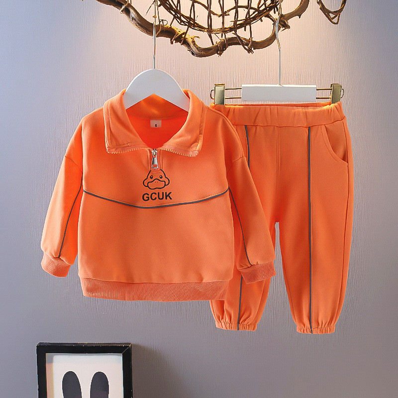 Trening pentru copii cu imprimeu desene animate Bebeluși fetițe Seturi hanorac + pantaloni Jumătate cu fermoar ținute copii Set jogger primăvară toamnă 1-9 ani